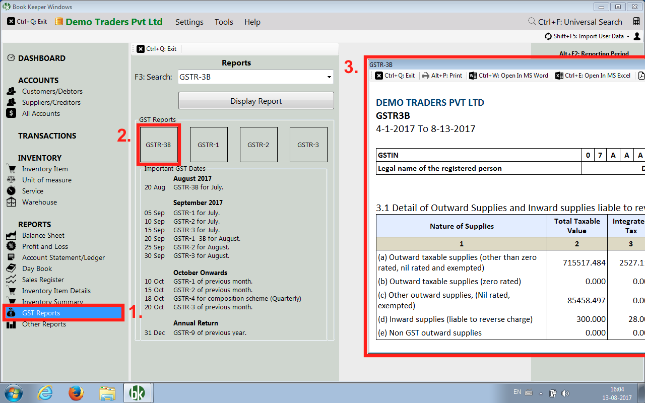 GSTR-3B form, file your GSTR3B